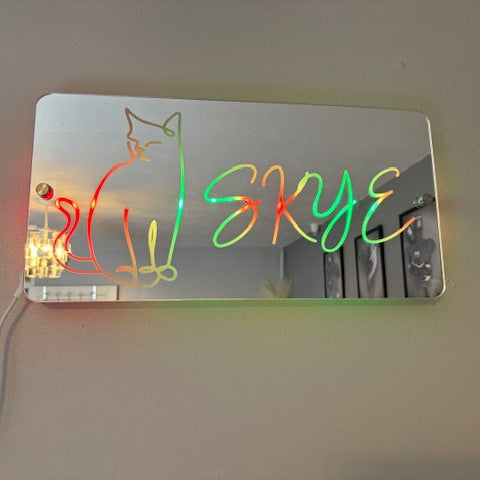 Personalised pet mirror sign