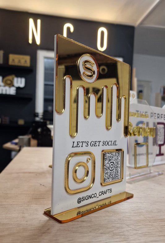 Lets Get Social QR Code Stand
