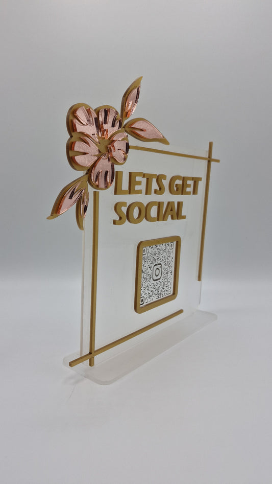 Lets Get Social QR Code Stand